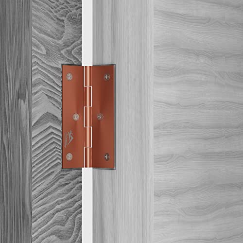 Image of Atlantic Window Door Hinges 3 Inch x 16 Gauge /1.7 MM Thickness, Premium Stainless Steel Welded Head, Rose Gold Finish, Pack of 12 Pcs