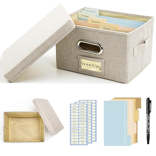 Remowith Grußkarten-Organizer und Aufbewahrungsbox mit 20 Verstellbaren...