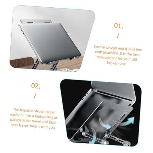 Soporte ajustable de aluminio para portátil y tablet plata miniatura 7