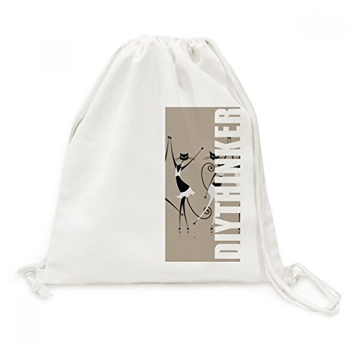 Sac à dos cordon toile chat célébration voyage et sport léger