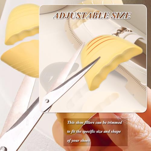 Image of Shoes Too Big Inserts Toe Cushion Filler Inserts Make Loose Shoes Fit 2 Pairs Shoe Insoles Adjust Shoe Too Big for Women and Men Ideal for High Heels Casual Sports Dress Shoes (Light Yellow)