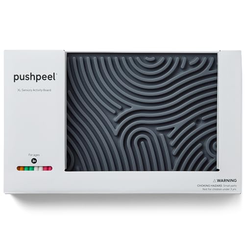 Image of Pushpeel XL Sensory Activity Board - Expandable Silicone Fidget Toy for Stress, Anxiety, ADHD & Autism - Modular, Silent, No Mess - Granite