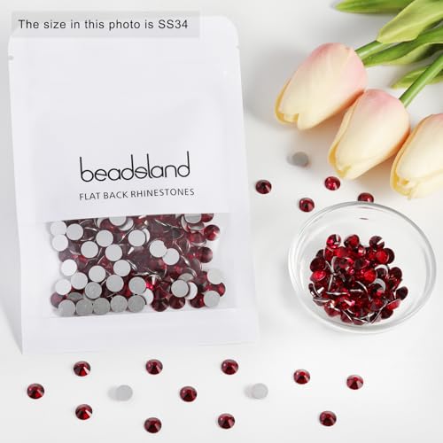 Image of Beadsland Flat Back Crystal Rhinestones,Dark Siam, SS34, 288pcs