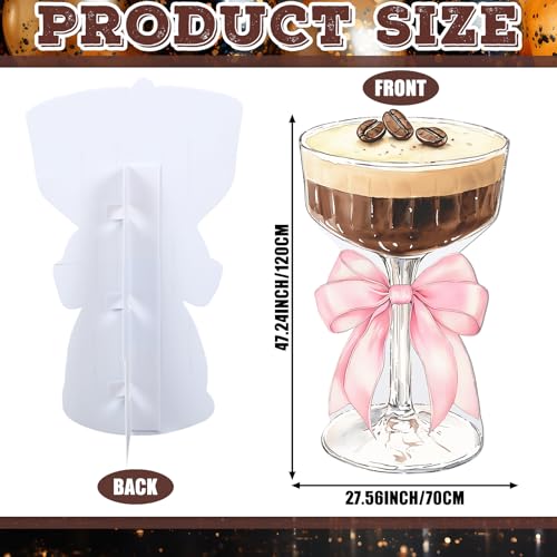 Image of Colingmill 4ft Espresso Martini Birthday Decorations Pink a Tini Bit Older Party Backdrop Birthday Party Cardboard Cutouts Decor for Women Bar Wedding Bachelorette Bridal Shower Supplies