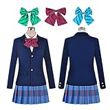 Anime Love Nijigasaki High School Idol Club Cosplay Costume Live JK School Uniform Dress Women Shirt Skirt Suit Outfits (Classic, XXL)