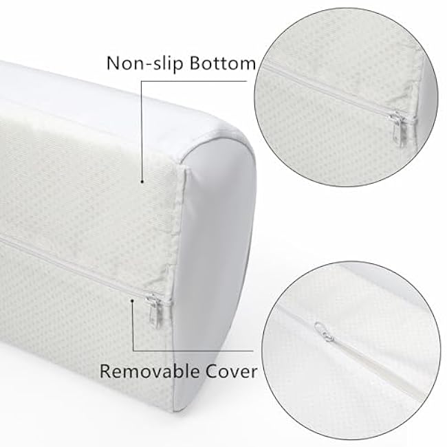 Tebery Set of 2 Bed Rail Pads, Kids Bed Bumper with Waterproof Cover, Bed Guard Rail with Non-Slip Bottom, Foam Bed Pad for Kids, Adults and Seniors