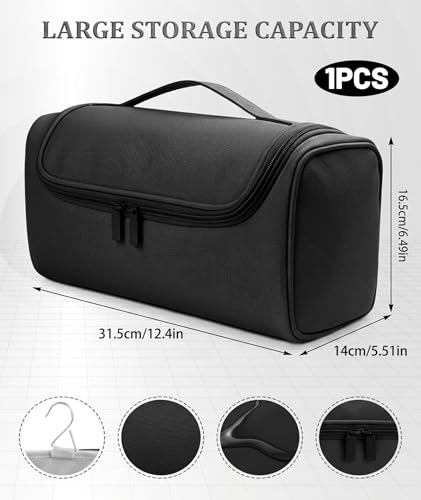 Image of Hair Tools Organizer Bag, Travel Pouch for Professional Stylists and Frequent Travelers, Portable Storage Solution for High-End Hair Styling Tools, Compact Black Design