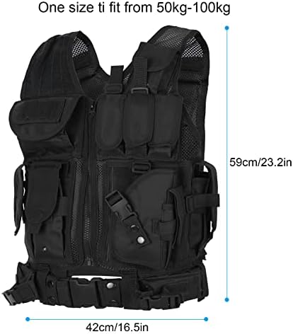 Lixada Mens Vest Military Tactical Army Polyester Waistcoat for Outdoor Camping Hunting Fishing Hiking Airsoft War Game