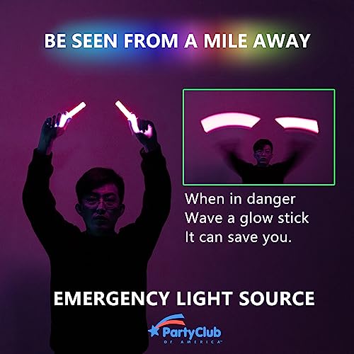 PCA 96 PCS Premium Neon Glow Sticks with PE String, Ultra Bright Multicolor, 6 Inch Emergency Light Sticks For Blackout Or Storm Ready Use,Waterproof, Non-toxic, Duration Lighting by Party Club of America - Used condition - Image 7