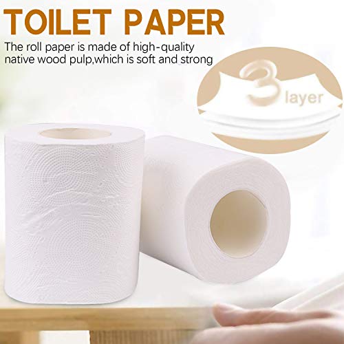 PTG 10 Rolls Toilet Paper, 3-Ply Standard Rolls Toilet Paper Towel Soft Skin-Friendly No Fragrance Bath Tissue Paper for Commercial Household Towel Tissue (3-PLY 10 Rolls) - Thumbnail 2