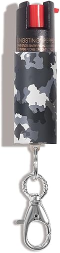 BLINGSTING Pepper Spray Maximum OC Strength Self Defense Spray for Women, 12 ft Spray Range & UV Dye - Camo