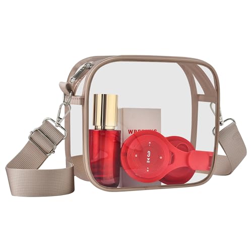 Slumou Clear Bag for Stadium Events, Transparent Messenger Bag Stadium Approved Crossbody Bag for Women & Men