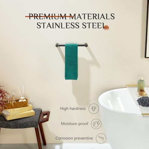 Image of KOKOSIRI Towel Holder for Bathroom Wall 16-Inch Hand Towel Bar Hangers Bathroom Accessory Wall Mounted Oil Rubbed Bronze Stainless Steel, B4007ORB-L16
