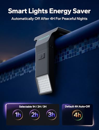 Solar Pool Lights for Inground & Above Ground Pool, 10-Color 4-Mode LED Pool Lights, Underwater Swimming Pool Lights with Timer, Submersible Pool Lights with Remote, Waterproof Design (Black, 1 Pack)
