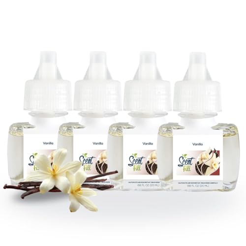 Scent Fill Vanilla Plug in Air Freshener 4 Scented Oil Refills