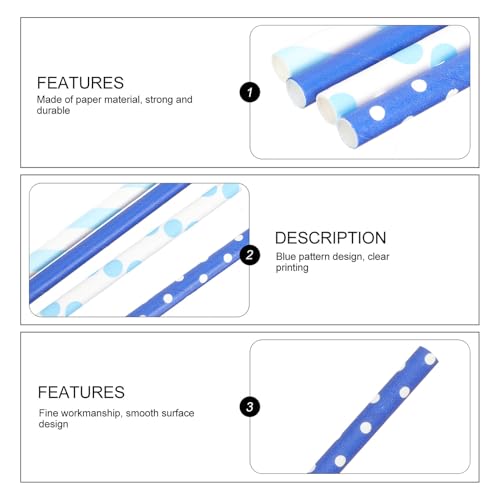 Pitillos desechables de papel azul 200 pcs miniatura 5