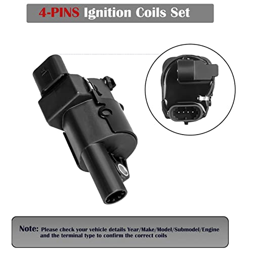 Set of 8 Round Ignition Coil Pack for 5.3 V8 Chevy Silverado Suburban Tahoe Avalanche GMC Yukon Sierra Canyon Savana 2007 2008 2009 2010 2011 2012 2013 2014 2015 2016 2017 Coils 5.3L Replaces# UF414