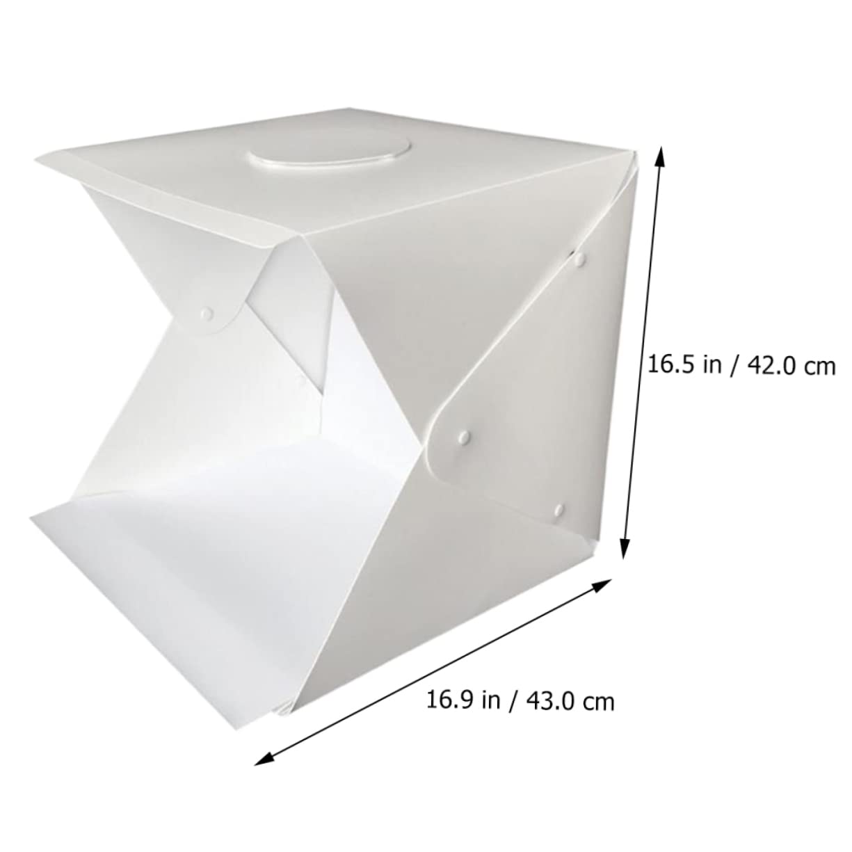 Caja de Luz Fotográfica Portátil Plegable 40cm Luces LED Integradas, Plástico Blanco, Montaje Fácil para Fotografía de Productos y Objetos Pequeños