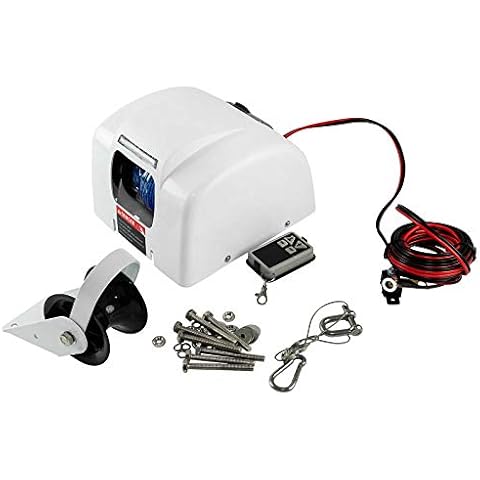 Futchoy 45lbs/25LBS Electric Anchor Winch Marine Anchor Winch Saltwater Boat Windlass Kit(45lbs) Cover