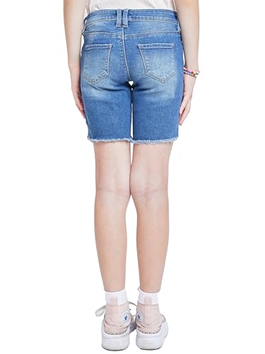 YMI Girls Girls Essential Mid Rise Bike Shorts with Fray HemBermuda Shorts3