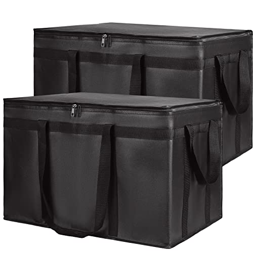 2-Pack Insulated Food Delivery Bag, XXX-Large Cooler Bags, Black