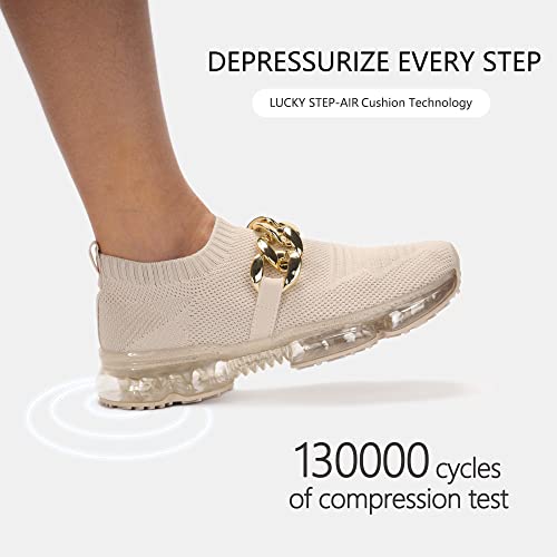 Image of LUCKY STEP Women Air Cushion Fashion Sneakers Breathable Casual Comfortable Lightweight Walking Shoes