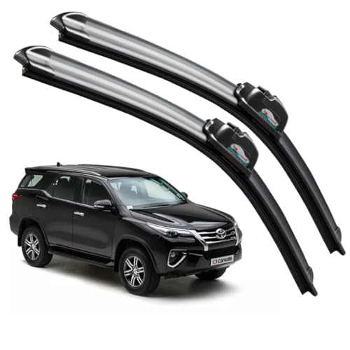 Image of Frameless Rubber Car Wiper Blades Set of 2 Compatible with (Fortuner New (2017-2020) (D-21,P-19))