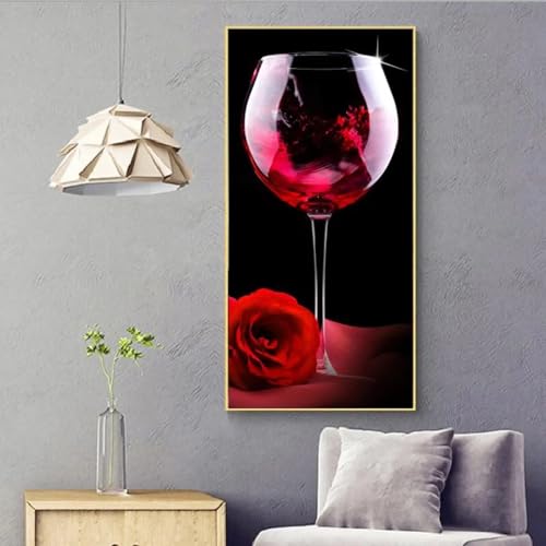 Peinture sur toile avec cadre doré 40x82cm pour un rendu élégant