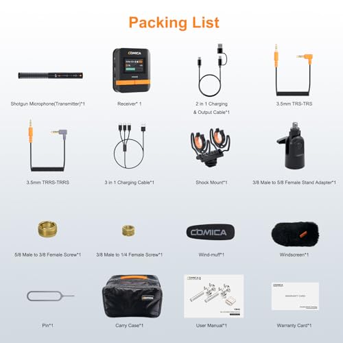 COMICA VM40 Wireless Shotgun Microphone, 32-bit Float Internal Recording, 32GB Memory, 200M Range, Super Cardioid, External Camera Microphone for Filmmakers, Interviews, YouTube Live Streaming - Image 8