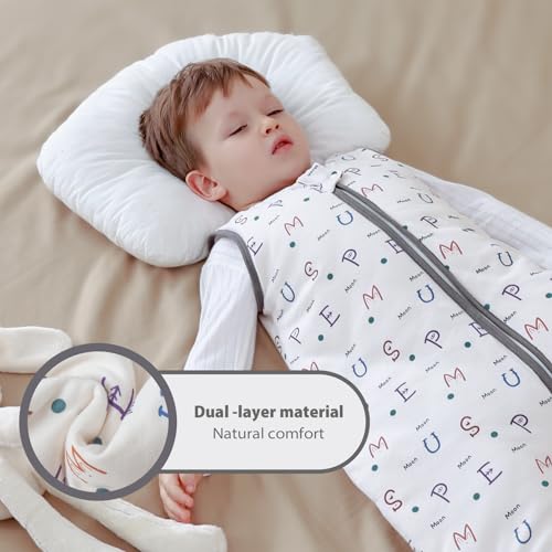 MIKAFEN Baby Winter Sleeping Bag with Feet,Cotton Kids Sleeping Bag 2.5Tog with Legs, Alphabet 80cm/18-36months - Image 4