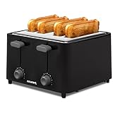 Courant Classic 4 slice Toaster with drop down crumb tray for easy cleaning Black