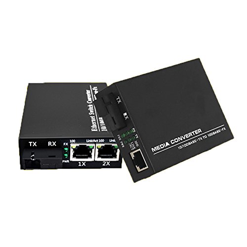 2 pcs/Paire Supports émetteurs-récepteurs et convertisseurs bidirectionnelle SC Fibre monomode d'alimentation Externe