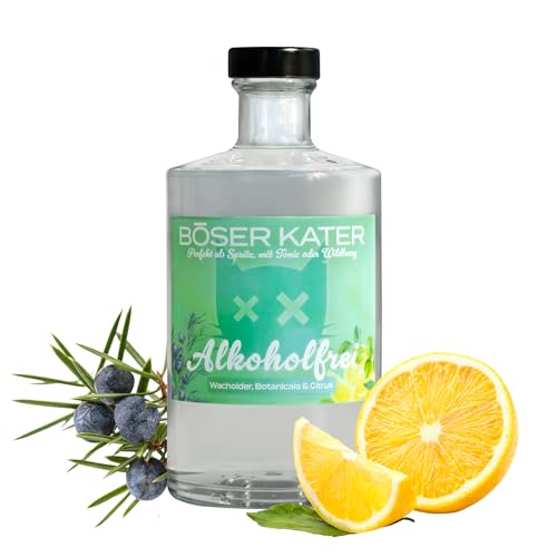 BÖSER KATER Alkoholfrei | Die Gin-Alternative mit echtem Wacholder-Geschmack Vegan & Zuckerfrei Perfekt für Longdrinks & Cocktails Ideale Geschenkidee Gin ohne Alkohol 0 5l