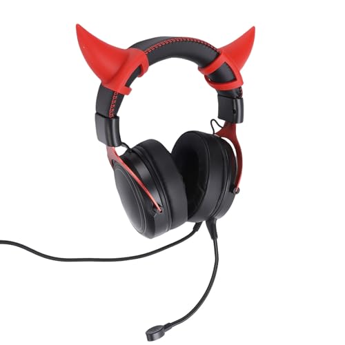Fabater Casque de Jeu Réglable Flexible Réduction de Coupe PC RV RVB Via des écouteurs avec Microphone, Usure Confortable pour Les Joueurs (Noir Rouge)
