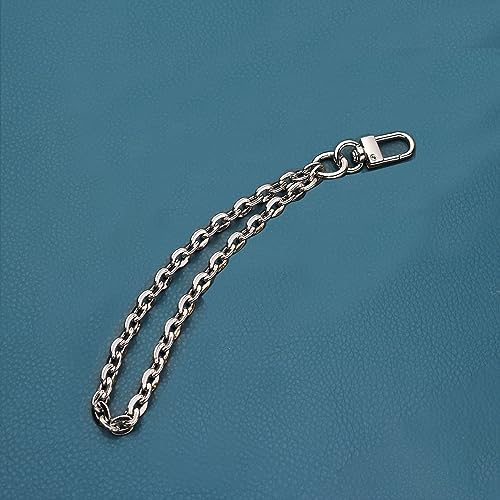 Image of Wrist Strap Wrist Chain Curb (7mm) Oval Wristlet Chain for Handbag Chain Accessories - [Silver]