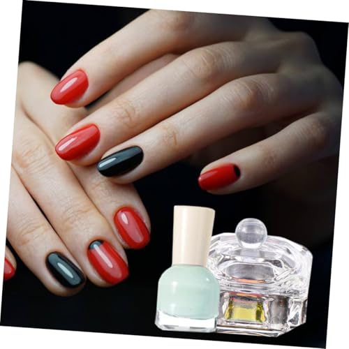 Beaupretty 2pcs Copa de Cristal para Uñas con Tapa miniatura 4