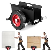VEVOR Plattenwagen, 453,6 kg, Plattentransporter mit Gummirädern, Plattenroller, Transportwagen, Plattenkarre, Transporthilfe für Stahlplatten, Matratzen, Türen und Trockenbauplatten, Schwarz