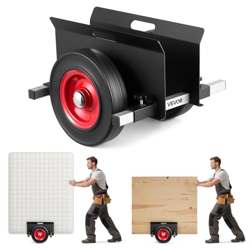 VEVOR Plattenwagen 453 6 kg Plattentransporter mit Gummirädern Plattenroller Transportwagen Plattenkarre Transporthilfe für Stahlplatten Matratzen Türen und Trockenbauplatten Schwarz