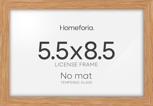 Image of Homeforia 5.5x8.5 Business License Frame Wood, High End Natural Oak 5.5 x 8.5 Certificate Frame, 8.5x5.5 Document Frames for Wall or Tabletop, Wooden Picture Frames, Tempered Glass, Wall Kit, Set of 3