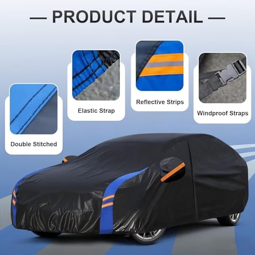 Image of Custom Fit Car Cover for Hyundai Veloster Hatchback (2011-2026), Upgraded Waterproof All Weather Outdoor Auto Cover with Driver Door Zipper & Mirror Pockets, UV /Snow /Dust Protection