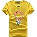 Produktbild Kipeee T-Shirts Herren T-Shirts Sommer Mode Glühbirne 3D-Druck T-Shirt Herren Casual O-Neck Herren T-Shirt Marke Baumwolle T-Shirt Top T-Shirts,Gelb,XL