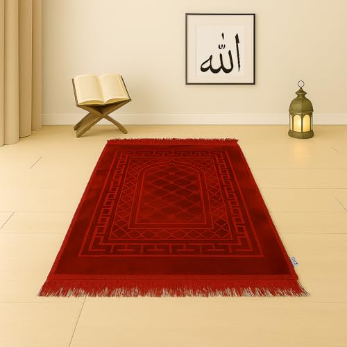 Image of Modern Premium Janamaz Prayer Mat Musalla Soft Velvet Mat for Salah Musallah and Namaz