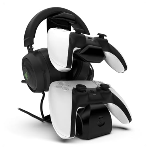 Suporte para 2 Controles Playstation 5 Ps5 e Headset Apoio de Mesa