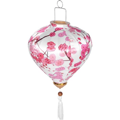 Lanterne antique de célébration en satin blanc 30 cm étanche pour jardin et terrasse extérieure