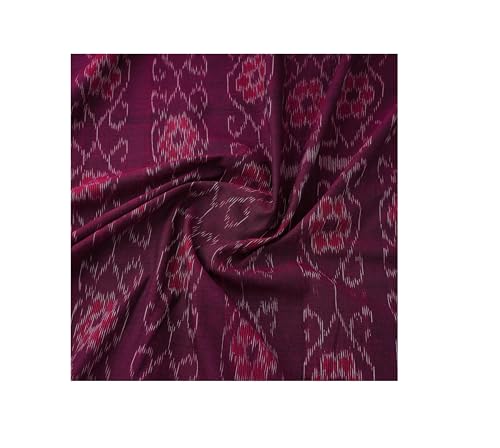 Image of Premium Sambalpuri Ikat Weave Pure Handloom Cotton Shirt Fabric Authentic Odisha Traditional Tie-Dye Craft, Soft Breathable Natural Cotton Material for Custom Tailoring, Casual & Formal Wear