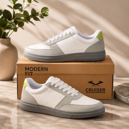 Image of Cruiser Men's Sneakers | Cushioned Insole Comfortable Shoes | Trendy & Stylish Modern Sneakers | Durable TPR Sole Casual Walking Footwear (2681)