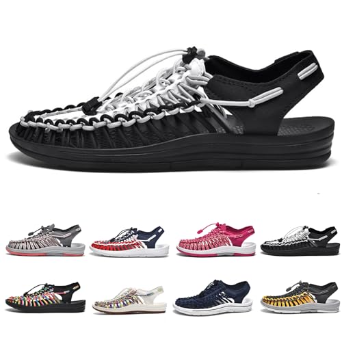 Large Size Unisex Rope Sport Sandals Men's Fisherman Shoes Women's Hand-Woven Shoes Comfortable Couple Lightweight Beach Sandals