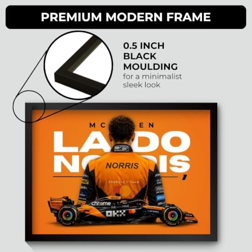 Image of Funk You Store Lando Norris Poster | Framed McLaren F1 Car A4 Sized (31 x 23 cm) | Lando Norris F1 Poster | McLaren Car Posters for Wall, Gift for Boys, Formula 1 Frames | Formula 1 Frame (F 245)