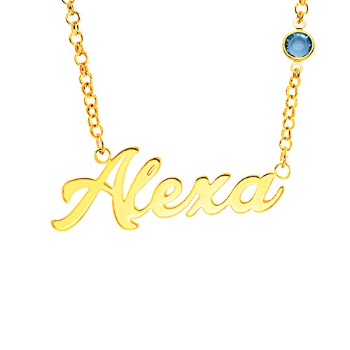 AsiaRhyme Custom Necklaces Name Necklace Personalized Birthstone Necklace for Women,Customized Pendant Locket Necklace,Handmade Necklaces Mother's Day Jewelry Necklace