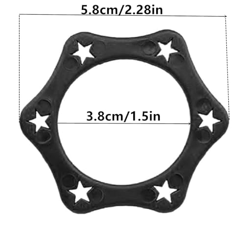6 Pcs Anti-Roll Device for Handheld Microphones, Anti-Roll Ring Fits Standard Size Wireless Microphone Shakeproof Handheld Microphone Hexagonal Rings for KTV Device Equipment, 38mm, Black - Thumbnail 2